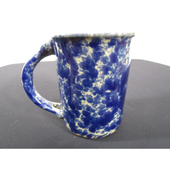 Bennington Pottery Blue Agate Spongeware 7oz Coffee Mug - Picture 3 of 6